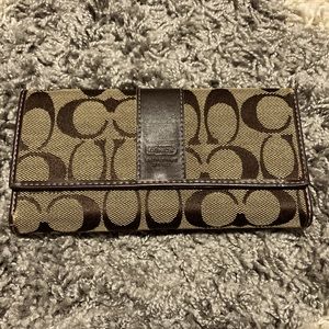 Brown and Tan Coach Wallet